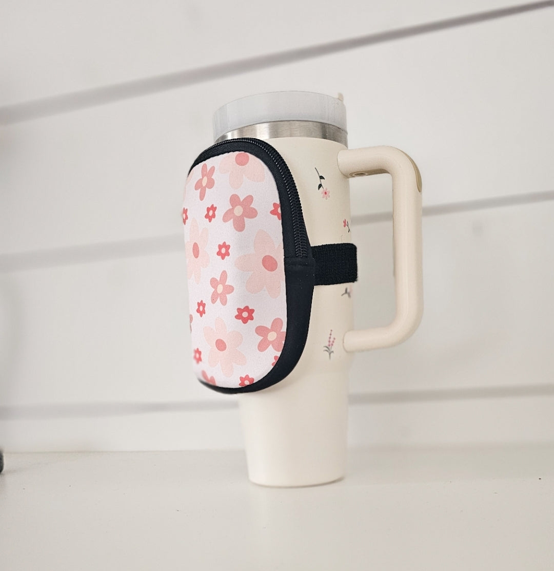 Tumbler bag - pink daisy