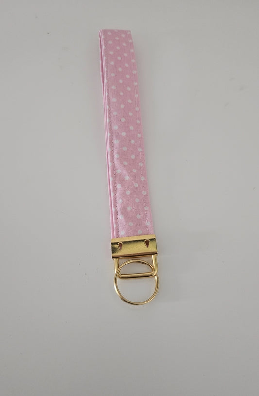 Lanière porte-clé - rose et blanc
