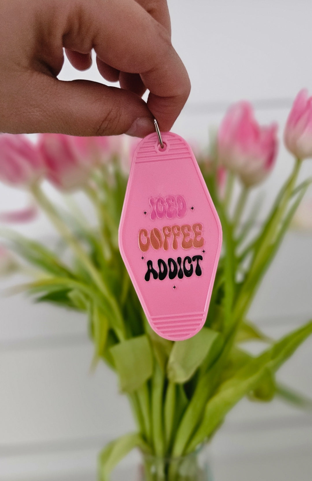 Motel keychain - Iced coffee addict